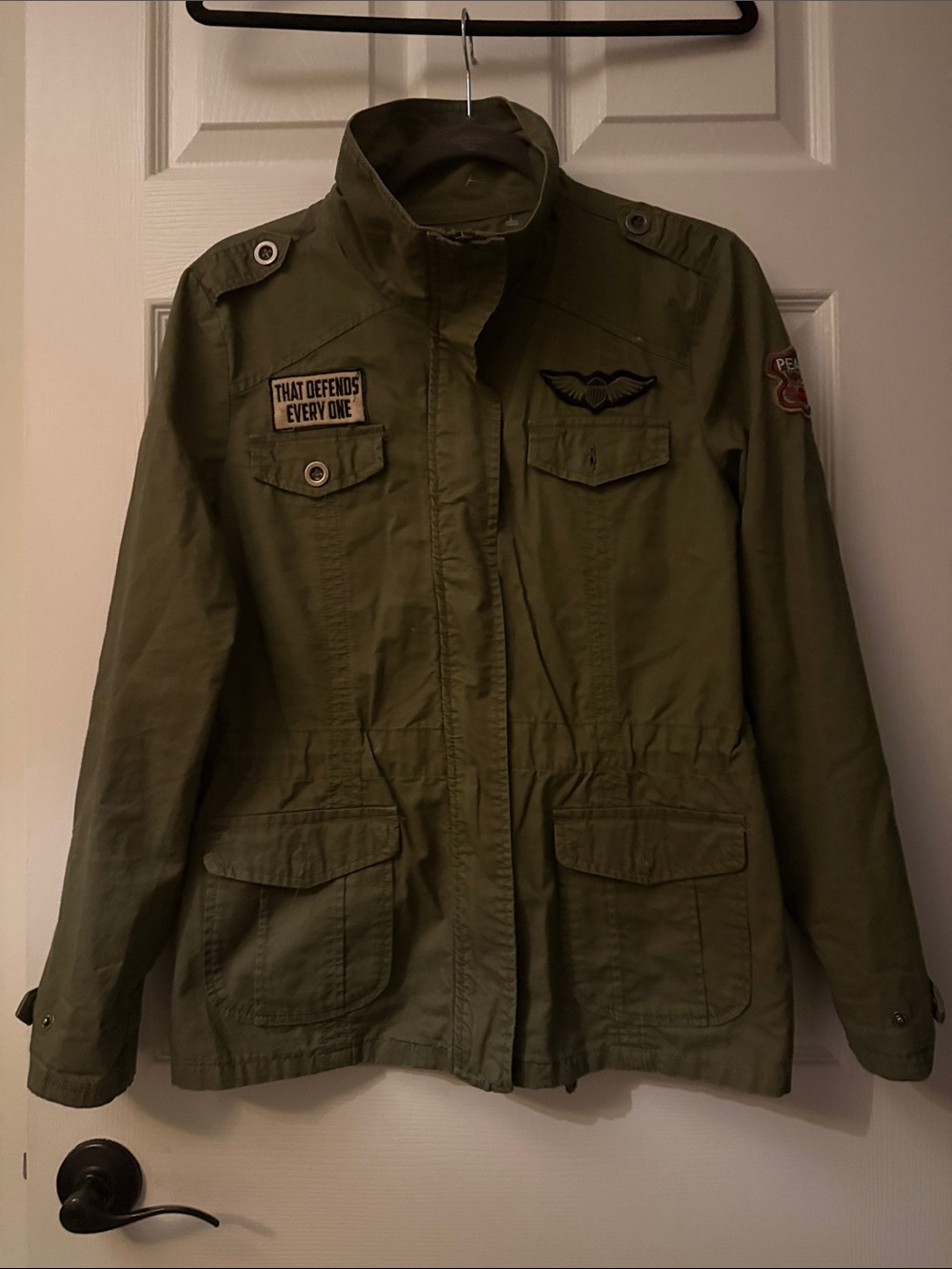 Ashley By 26 International Army Green Utility Field Jacket with Patches